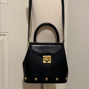 Salvatore Ferragamo High Heel Black Leather Two Way Crossbody Handbag- Gorgeous!